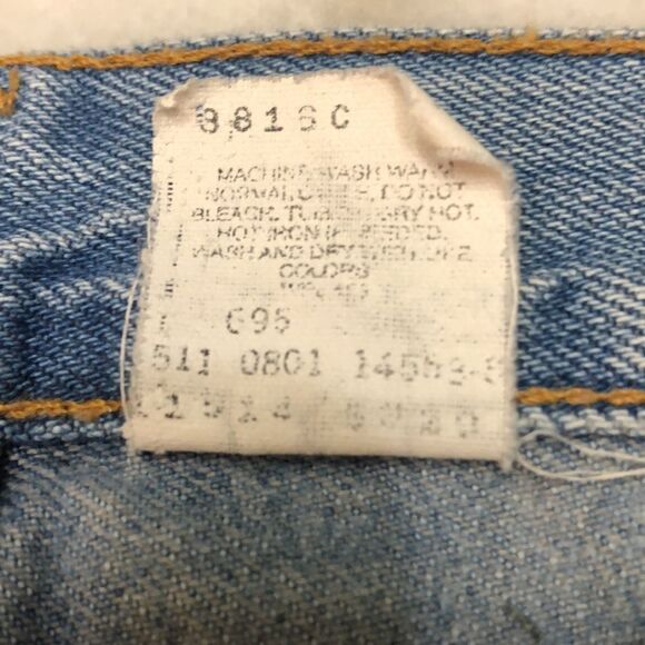 Vintage Levi’s 514 Reworked With Camo Patches Size 5 30x31.5 Made in USA - Picture 5 of 15